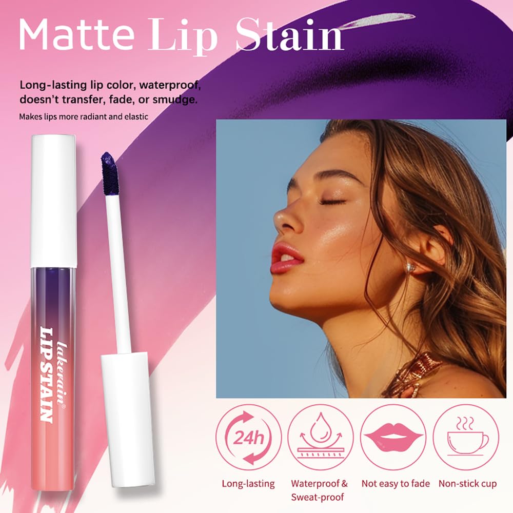 Peel Off Lip Stain Lip Tint Set  3 Pcs Long Lasting, Transfer Proof & Waterproof Matte Finish Lip Gloss