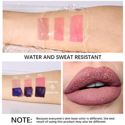 Peel Off Lip Stain Lip Tint Set  3 Pcs Long Lasting, Transfer Proof & Waterproof Matte Finish Lip Gloss