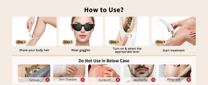 IPL Hair Removal Unlimited Flashes 9 Gears Laser Ice-Cooling Painless Electric Depilator For Men Women Body Bikinis intimate