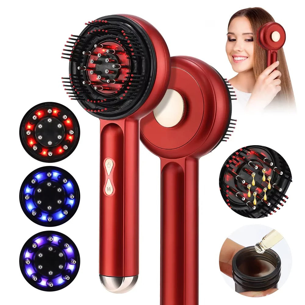 Electric Hair Care Scalp Comb Micro-current 660nm Red Light, Kneading Relax Oil Applicator to Boost Blood Circulation, Hair Loss
