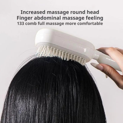 Self-Cleaning Hair Comb with Retractable Bristles Wet Dry Dual Use Hair Massage Comb with 133 Teeth Air Cushion Massage Combs