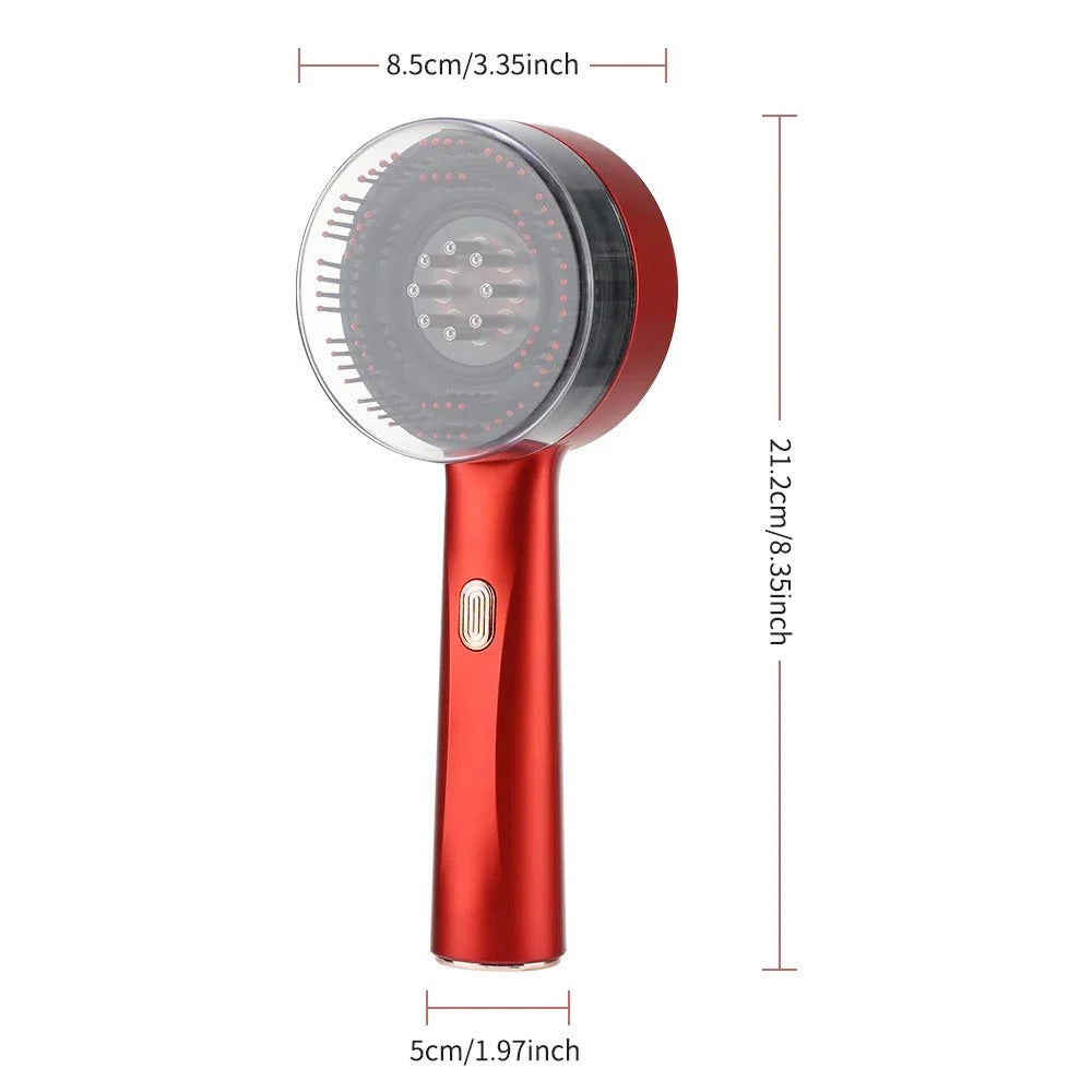 Electric Hair Care Scalp Comb Micro-current 660nm Red Light, Kneading Relax Oil Applicator to Boost Blood Circulation, Hair Loss