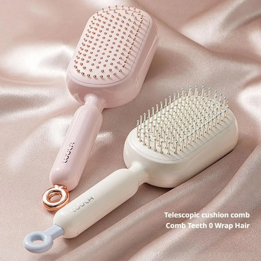 Self-Cleaning Hair Comb with Retractable Bristles Wet Dry Dual Use Hair Massage Comb with 133 Teeth Air Cushion Massage Combs