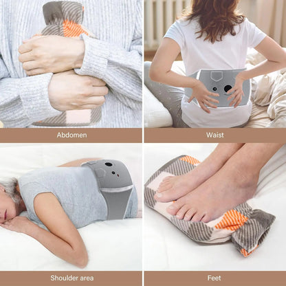 3 In 1 Hot Water Bottle with Waist Cover for Neck and Shoulder Back Hand Legs Waist Warm Stomach Abdominal Warming Bag