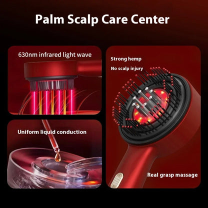 Electric Hair Care Scalp Comb Micro-current 660nm Red Light, Kneading Relax Oil Applicator to Boost Blood Circulation, Hair Loss