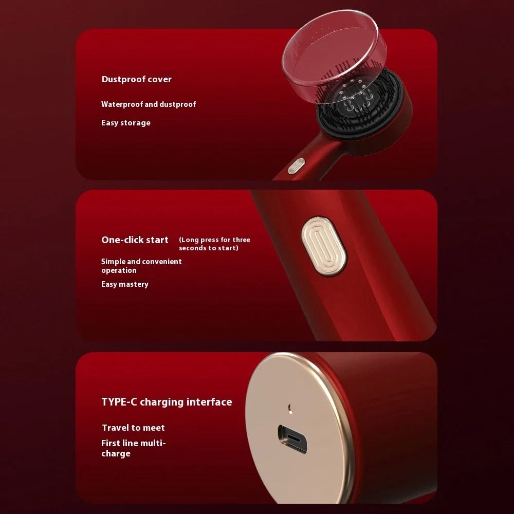 Electric Hair Care Scalp Comb Micro-current 660nm Red Light, Kneading Relax Oil Applicator to Boost Blood Circulation, Hair Loss