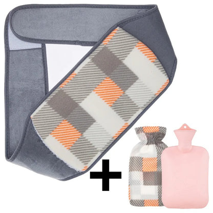 3 In 1 Hot Water Bottle with Waist Cover for Neck and Shoulder Back Hand Legs Waist Warm Stomach Abdominal Warming Bag