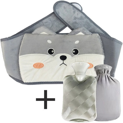 3 In 1 Hot Water Bottle with Waist Cover for Neck and Shoulder Back Hand Legs Waist Warm Stomach Abdominal Warming Bag